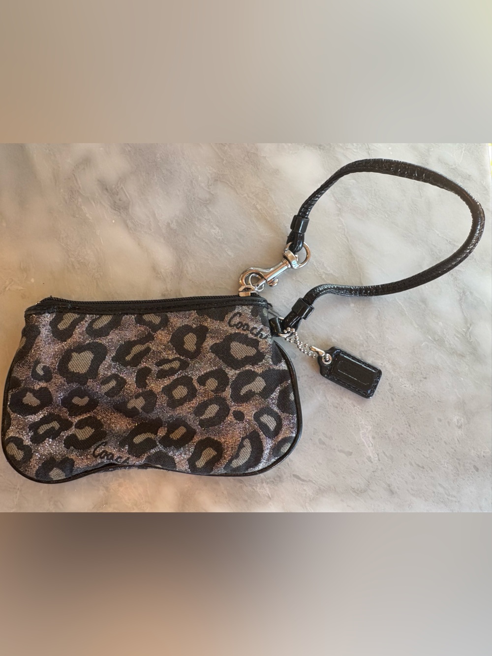 Vintage Coach Leopard Print Wristlet